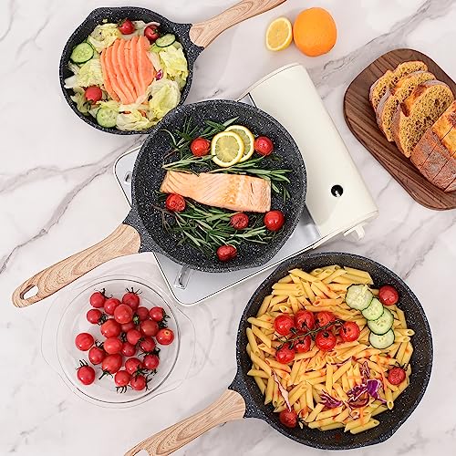 8 & 9.5 & 10 Inch Nonstick Frying Pan Sets for Cooking (3 Count)