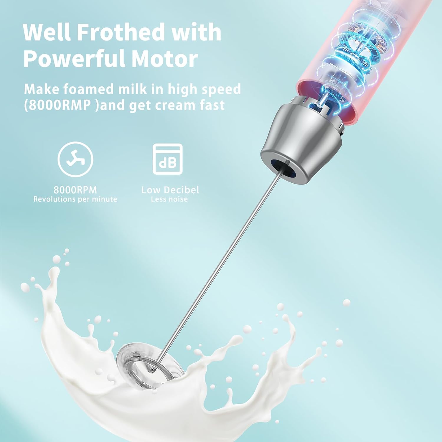 Maestri House Rechargeable Milk Frother with Stand, LunaFro Handheld Electric Foam Maker Waterproof Detachable Stainless Steel Whisk Drink Mixer Foamer for Lattes, Cappuccino - Culinary Roots