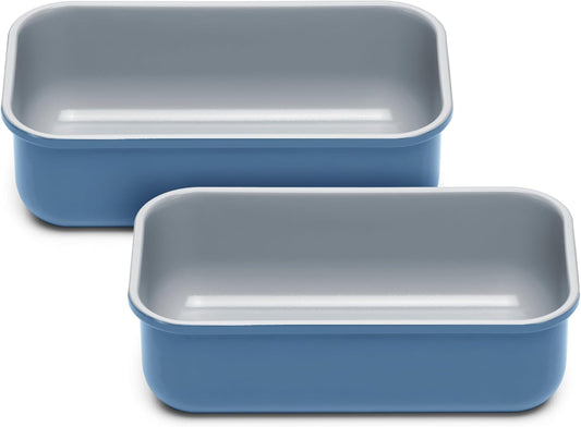 Caraway Non-Stick Ceramic 1 lb Loaf Pan Duo - Naturally Slick Ceramic Coating - Non-Toxic, PTFE & PFOA Free - Perfect for Pound Cakes, Breads, & More - Slate - Culinary Roots