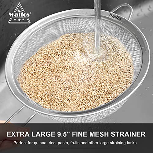 Large Fine Mesh Strainer 9.35" & 7.8" (2 Count)