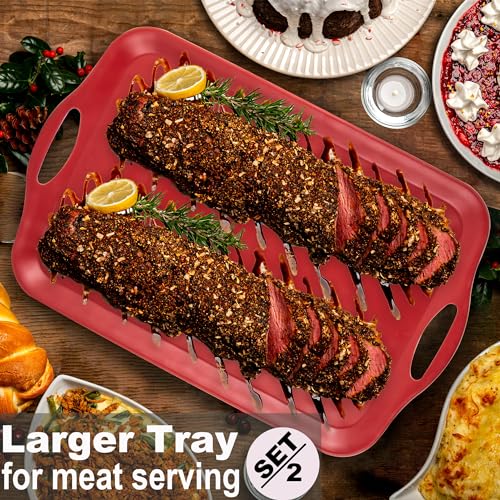 20x13 inch Extra Large Serving Tray with Handles (2 Count)