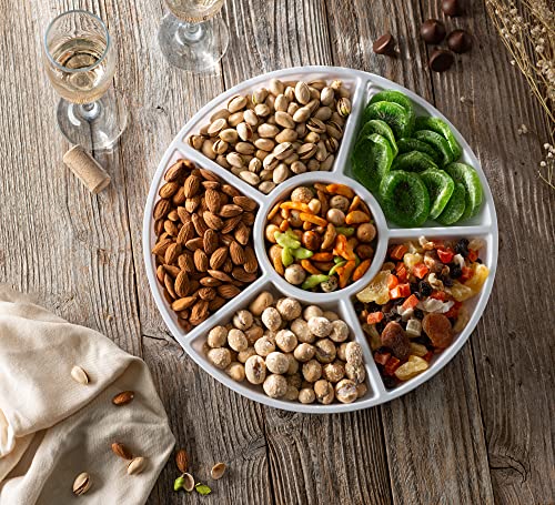 6 Sectional Round Plastic Serving Tray
