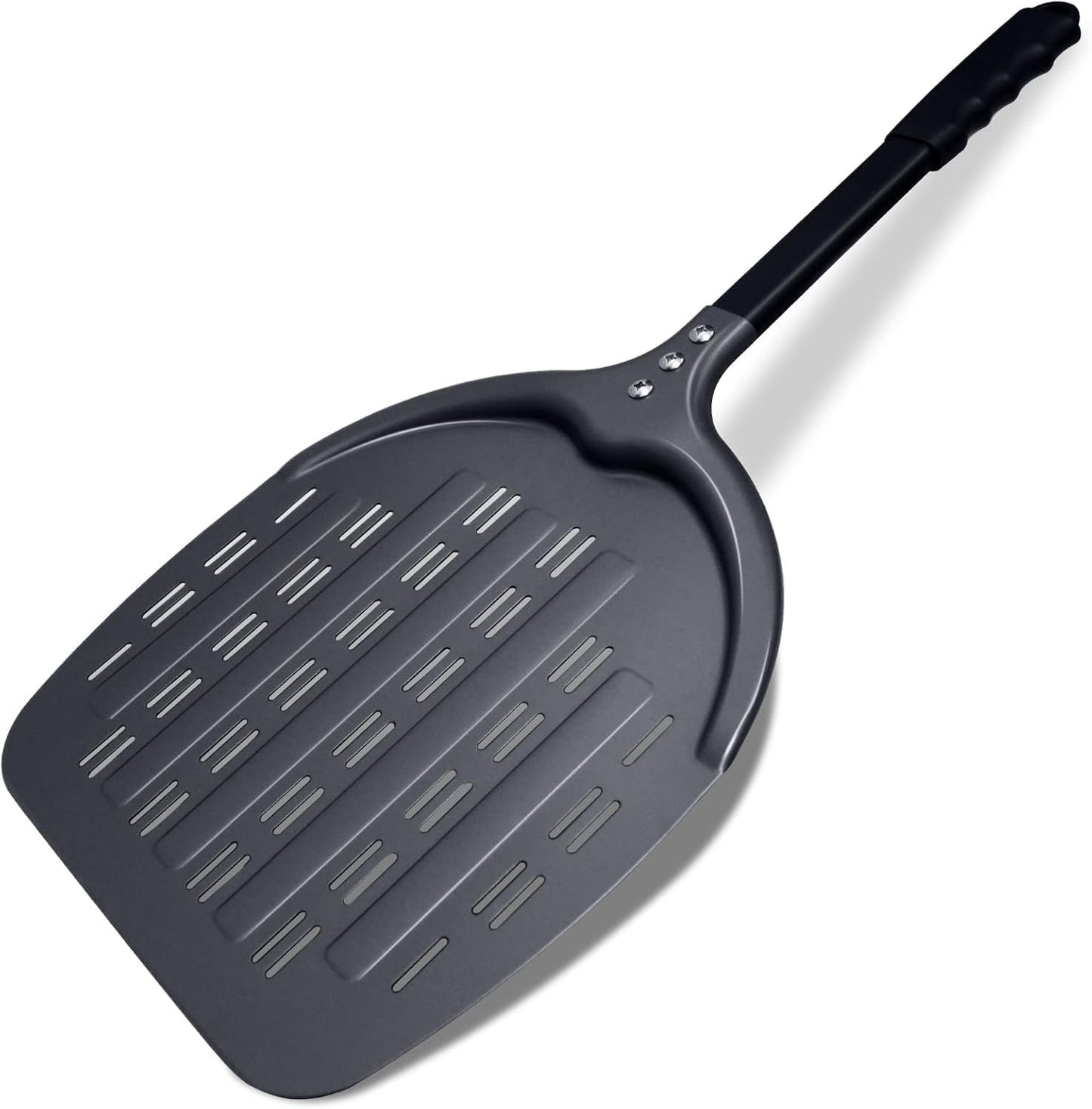 Pizza Peel, 14 Inch Perforated Pizza Peel, Professional Aluminum Pizza Paddle, Restaurant Grade, Long Handle Non-Stick Metal Peel for Outdoor Pizza Oven - Culinary Roots