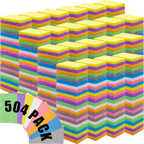 504 Pieces Compressed Wood Pulp Dish Sponges for Kitchen (504 Count)