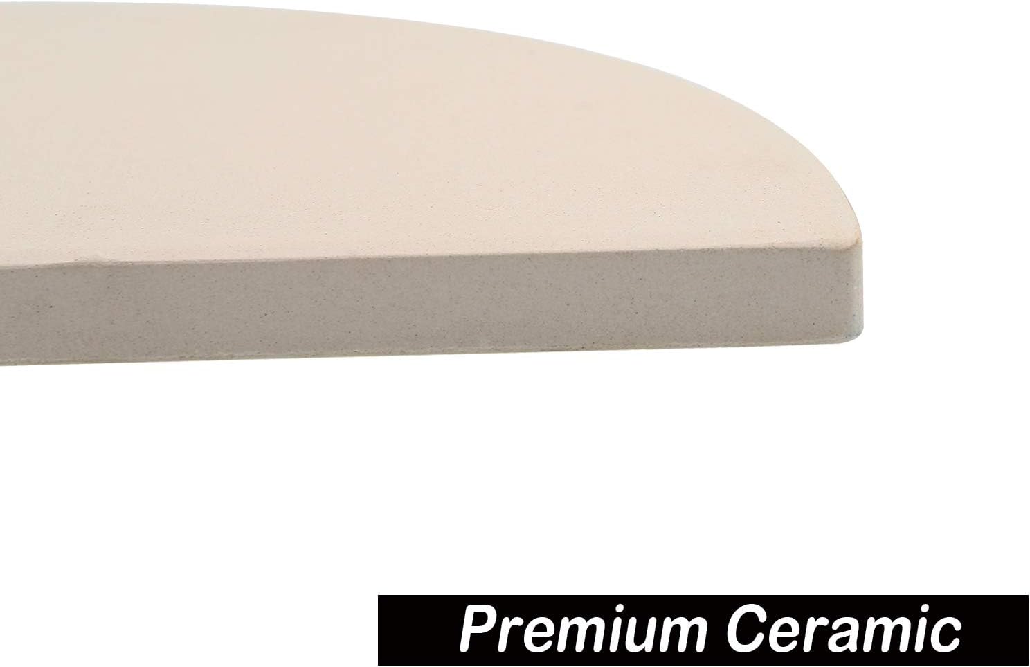 BBQ Future 19.8 Inch Half-Moon Ceramic Heat Deflector Plates for Kamado Joe Big Joe I, II & III, 2-Pack, White - Culinary Roots