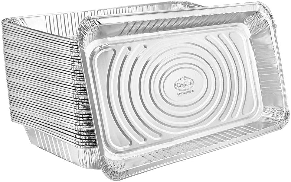 Aluminum Pans Full Size, Large Disposable Roasting & Baking Pan, 21"x13" Deep Foil Pans (50 Pack) Extra Heavy Duty Chafing Trays for Hotels, Restaurants, Caterers, Steam Table, Buffets & Bakeware - Culinary Roots