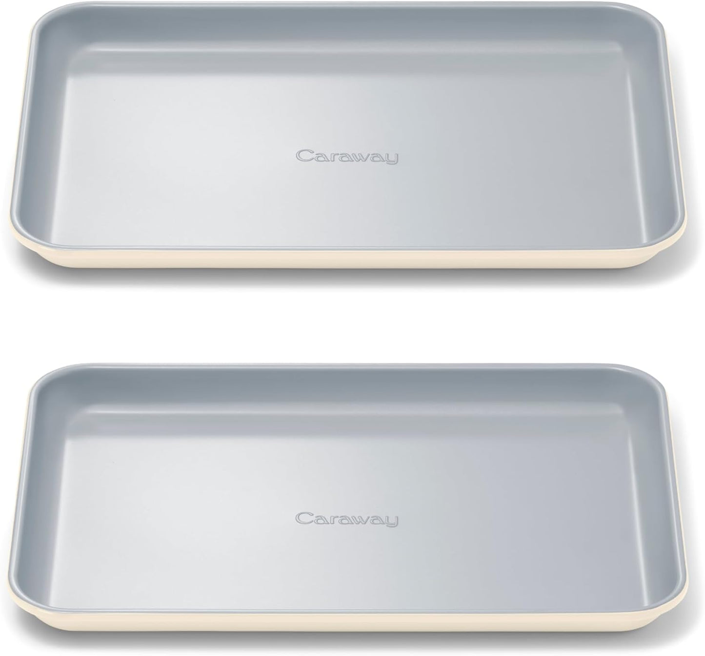 Caraway Nonstick Ceramic Small Baking Sheet Duo (9x13”) – Non-Toxic, PTFE & PFOA Free – Oven Safe – Aluminized Steel Core – Mini Sheet Pan for Baking, Roasting & More - Cream - Culinary Roots
