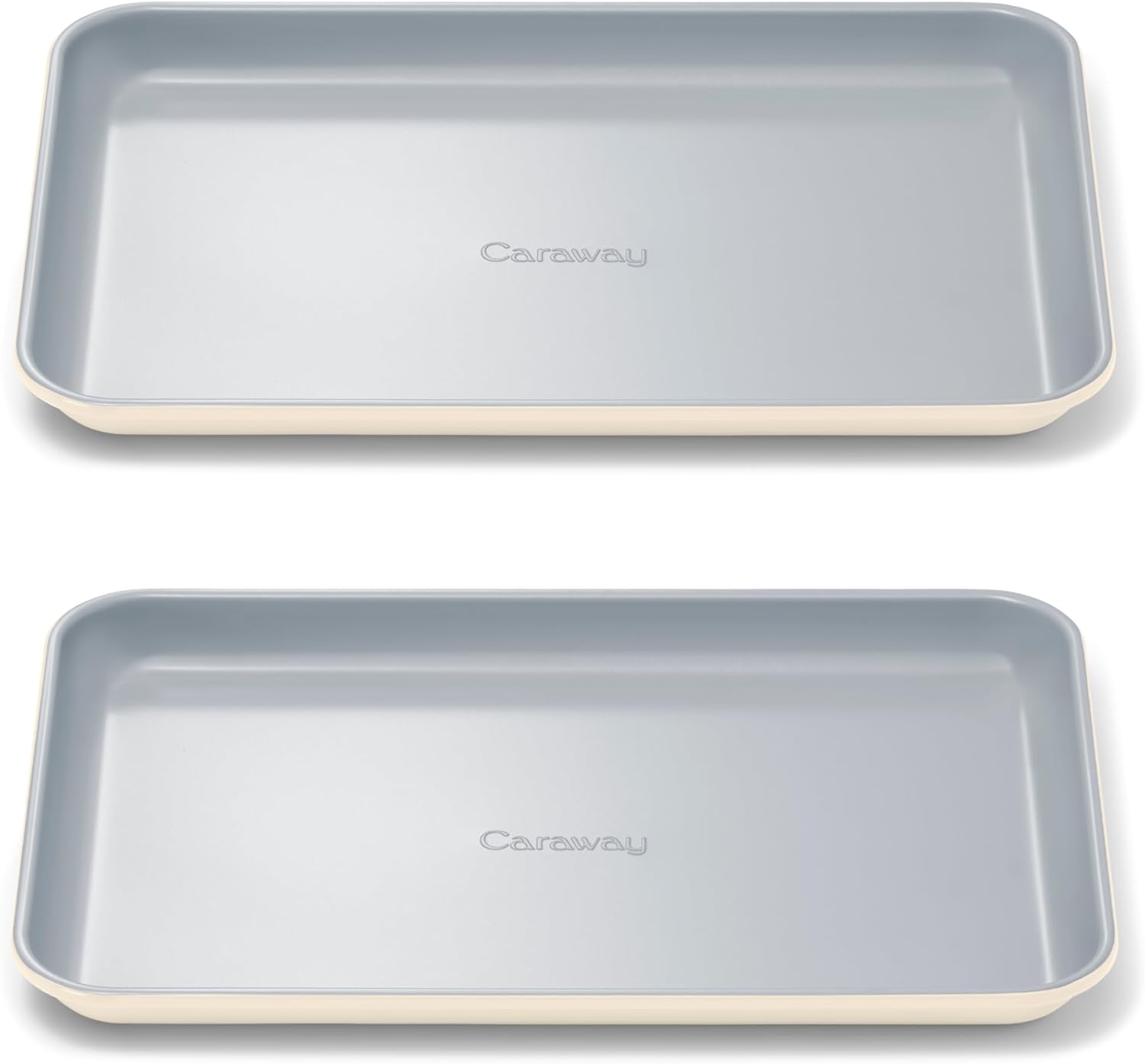 Caraway Nonstick Ceramic Small Baking Sheet Duo (9x13”) – Non-Toxic, PTFE & PFOA Free – Oven Safe – Aluminized Steel Core – Mini Sheet Pan for Baking, Roasting & More - Cream - Culinary Roots