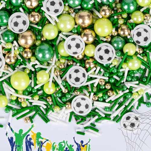 Edible Soccer Sprinkles for Cake Decorating (4.6 Ounce)