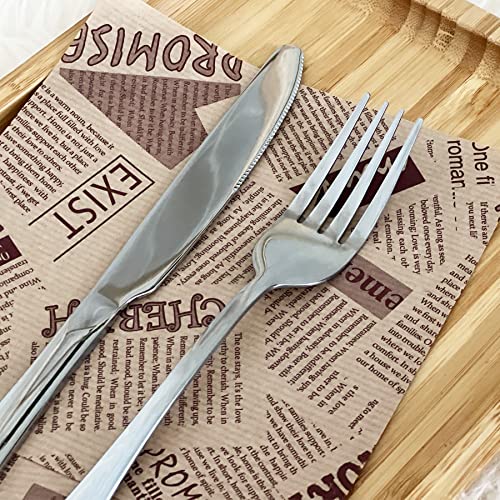 12 Piece Silverware Set with 6 Dinner Knives and 6 Dinner Forks