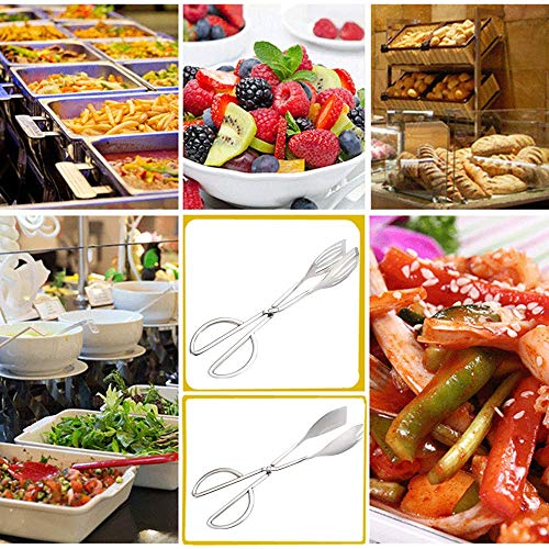 2 PACK Salad Tongs for Serving Buffet Party Catering with Stainless Steel Cooking Kitchen Tongs 10.3"