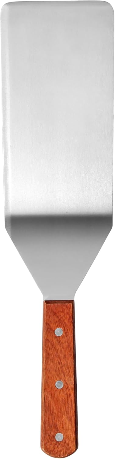 New Star Foodservice 36350 Wood Handle Extra Large Grill Turner/Spatula with Cutting Edge and 4-Inch Wide Blade, 16-Inch - Culinary Roots