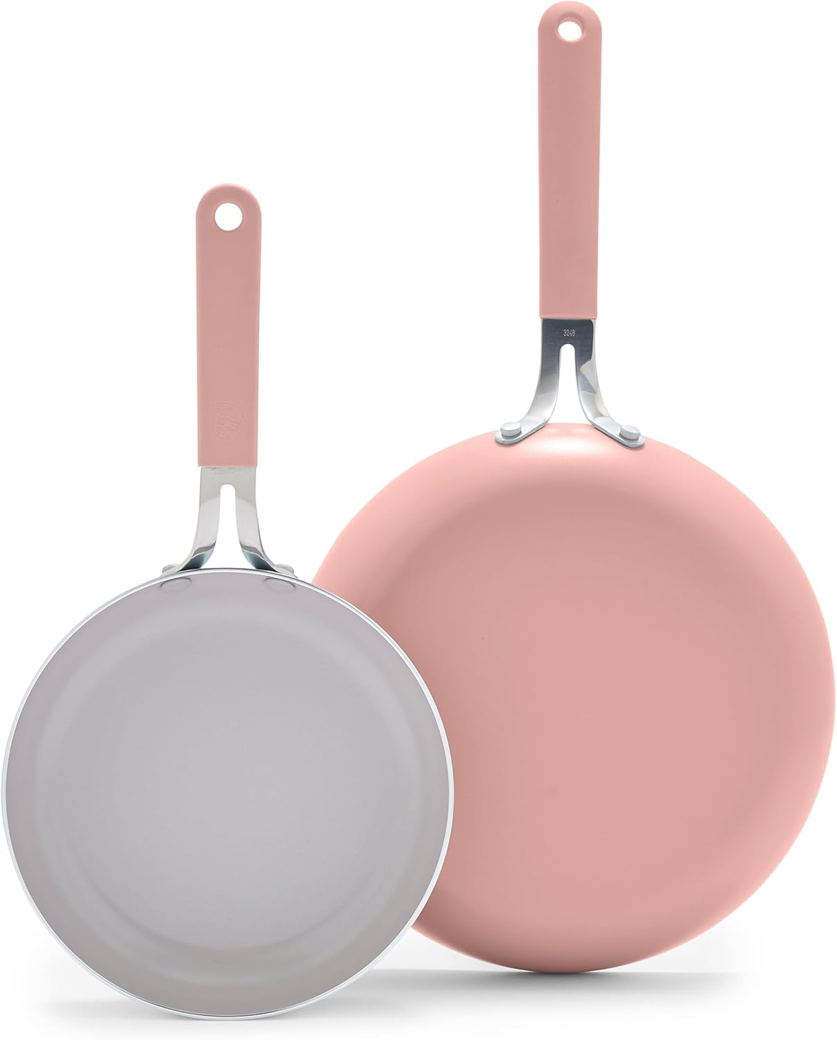 GreenLife 8” & 10” 2 Piece Nonstick Ceramic Frying Pan Set, Lightweight Healthy PFAS-Free Skillets, Dishwasher & Oven Safe, Durable Body, Silicone Stay-Cool Handles, Easy Release, Pink - Culinary Roots