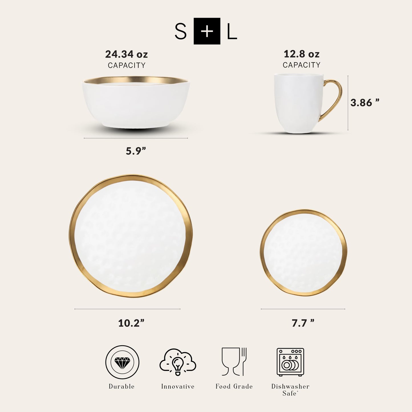 Modern Poreclain 16 Piece Dinnerware Set (16 Count)