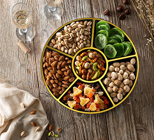 6 Sectional Round Plastic Serving Tray (2 Count)