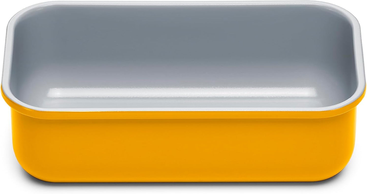 Caraway Non-Stick Ceramic 1 lb Loaf Pan - Naturally Slick Ceramic Coating - Non-Toxic, PTFE & PFOA Free - Perfect for Pound Cakes, Breads, & More - Marigold - Culinary Roots