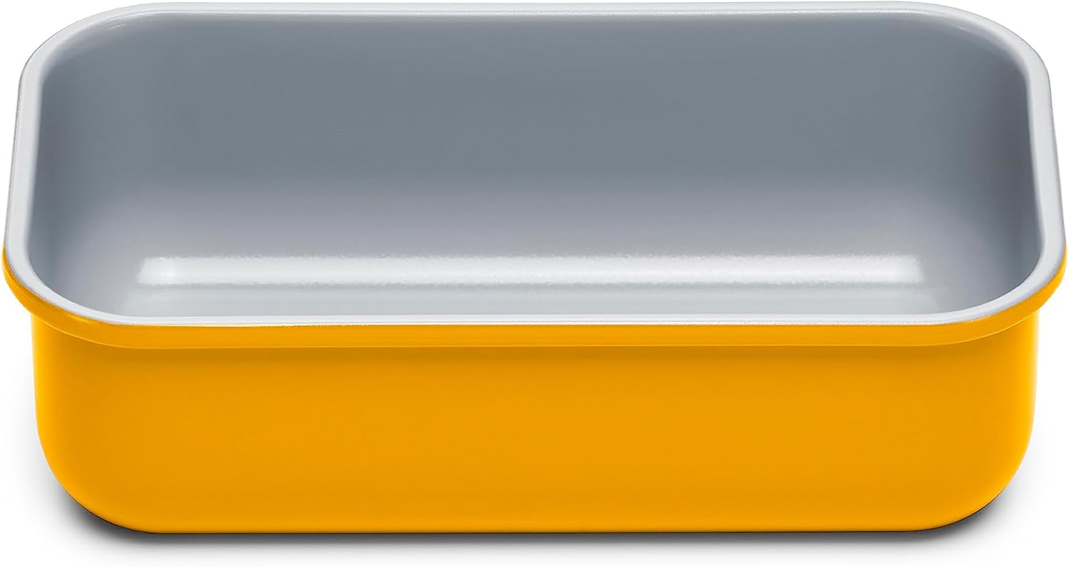 Caraway Non-Stick Ceramic 1 lb Loaf Pan - Naturally Slick Ceramic Coating - Non-Toxic, PTFE & PFOA Free - Perfect for Pound Cakes, Breads, & More - Marigold - Culinary Roots