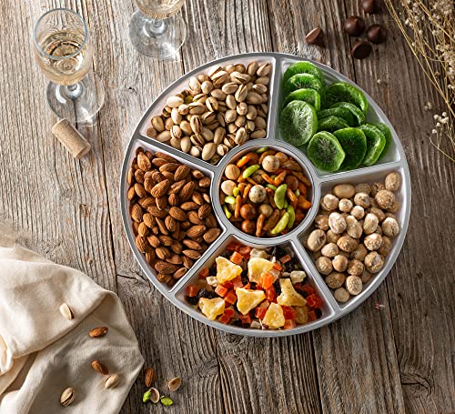 6 Sectional Round Plastic Serving Tray