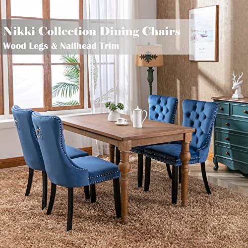 Blue Velvet Dining Chairs Set of 4 (4 Count)