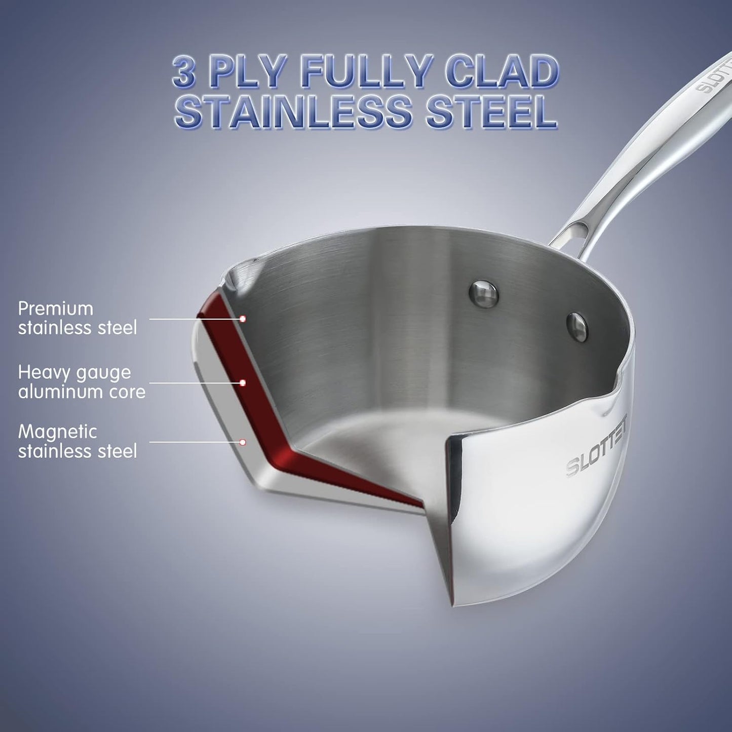 Tri-Ply Full Body Stainless Steel Sauce Pan with Steamer,1.5 Quart Small Multipurpose Pasta Pot with Strainer Glass Lid, Saucepan with Pour Spout for Cooking Stay-cool Handle. - Culinary Roots