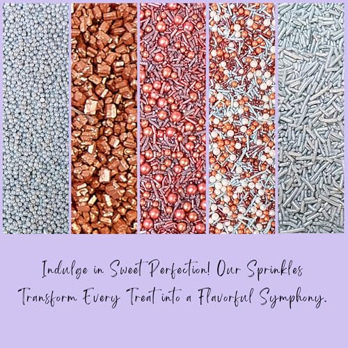 Rose Gold Edible Cake Sprinkles Mix (5 Ounce)