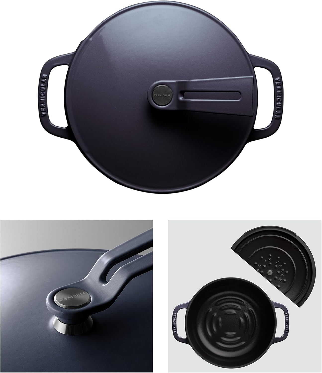 Vermicular Oven Pot 2.0 | Lightweight Enameled Cast Iron Pot | 18cm (2 Qt) | Non-Toxic | Induction-compatible | Dutch Oven | Made in Japan | Deep Ocean Blue - Culinary Roots