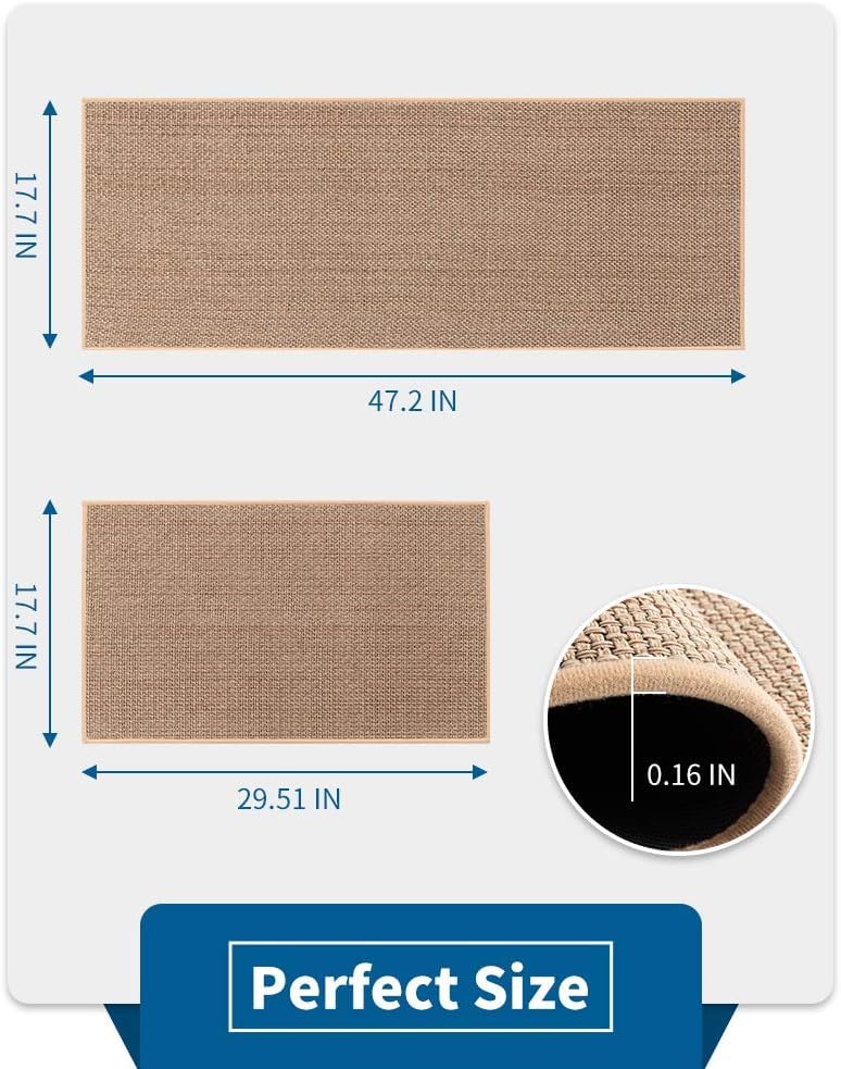 Kitchen Rug Sets and Mats Non Skid Washable (8.4 Sq Ft)