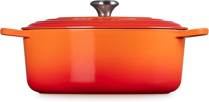Le Creuset Enameled Cast Iron Signature Oval Dutch Oven, 6.75 qt., Flame