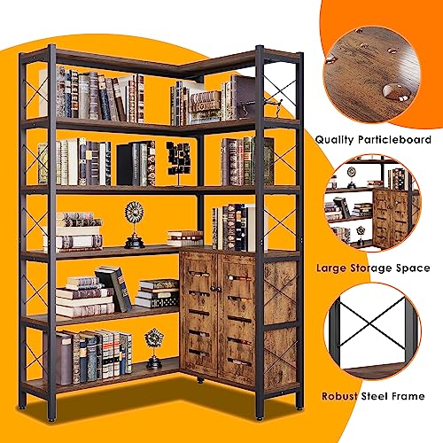 6 Shelf Corner Bookshelf (6 Count)