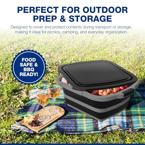 2 Pack XL Collapsible BBQ Prep Tub with Built (2 Count)