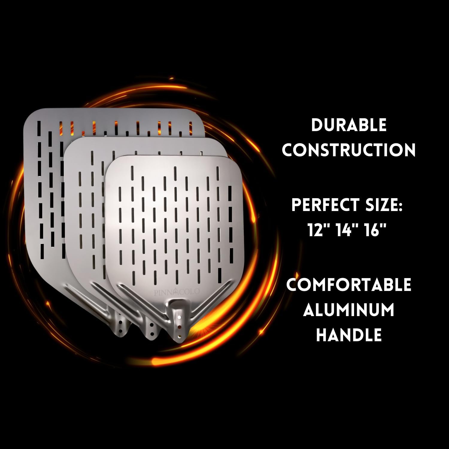 12 Inch Perforated Aluminum Pizza Peel with Handle - Lightweight and Easy to Use, Perfect for Homemade Pizza, Bread, and Pastries - Culinary Roots