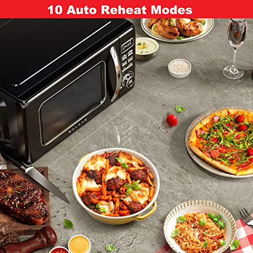 GLCMKZ07BKR07 Retro Countertop Microwave Oven with Auto Cook & Reheat
