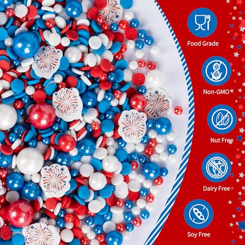 4th of July Edible Sprinkles (4.5 Ounce)