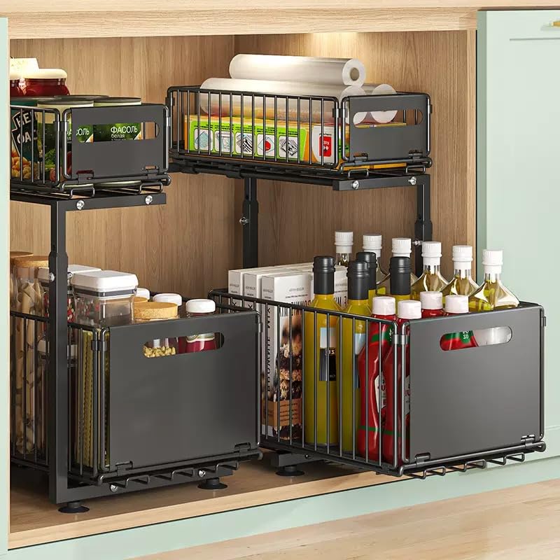 Under Sink Organizer with Adjustable Height