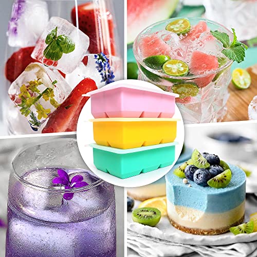 Silicone Ice Cube Trays 3 Pack (3 Count)