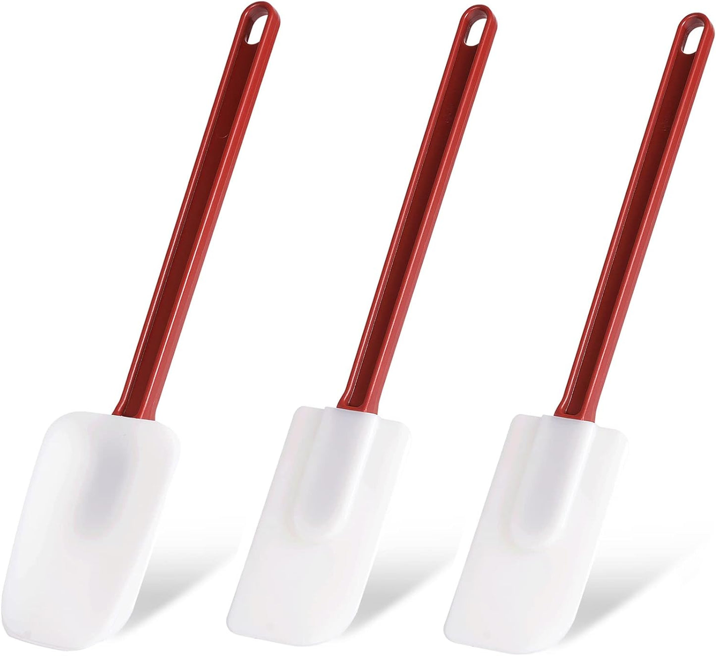 Silicone Rubber Spatula Set of 3, High Heat Set, Commercial Rubber Spatula (1 Spoonula + 2 Scrapers (9.5 Inches))