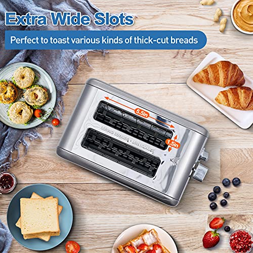 2 Slice Stainless Steel Toaster with Digital LED Display