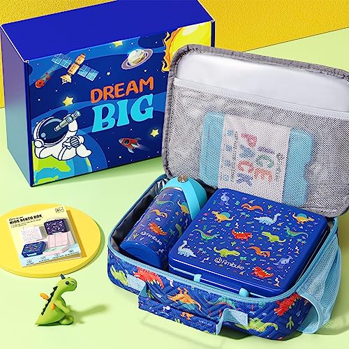 Kids Bento Lunch Box with Toddler Insulated Water Bottle Lunch Bag