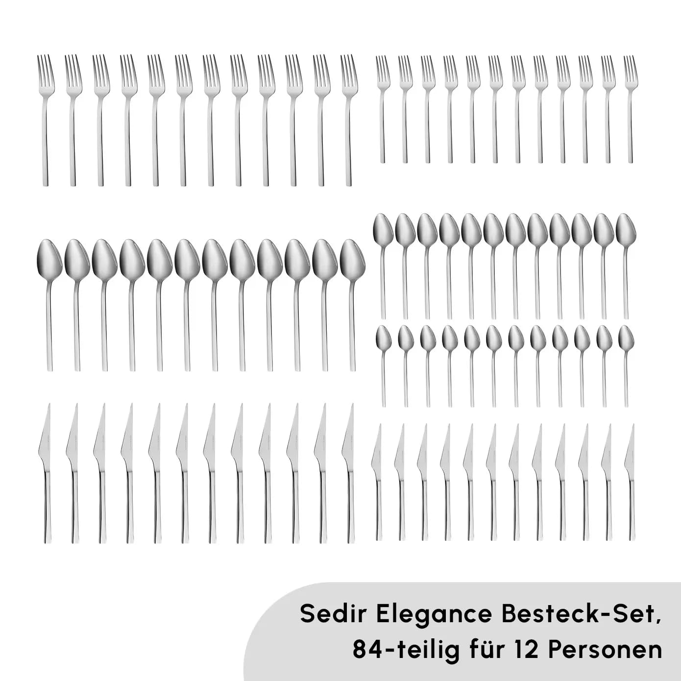 Boreas 84 Piece Kitchen Silverware Sets (84 Count)