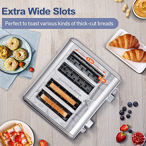 4 Slice Stainless Steel Toaster with Digital Display