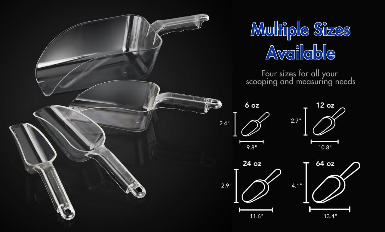 Commercial Grade Polycarbonate Plastic Utility Ice Scoop