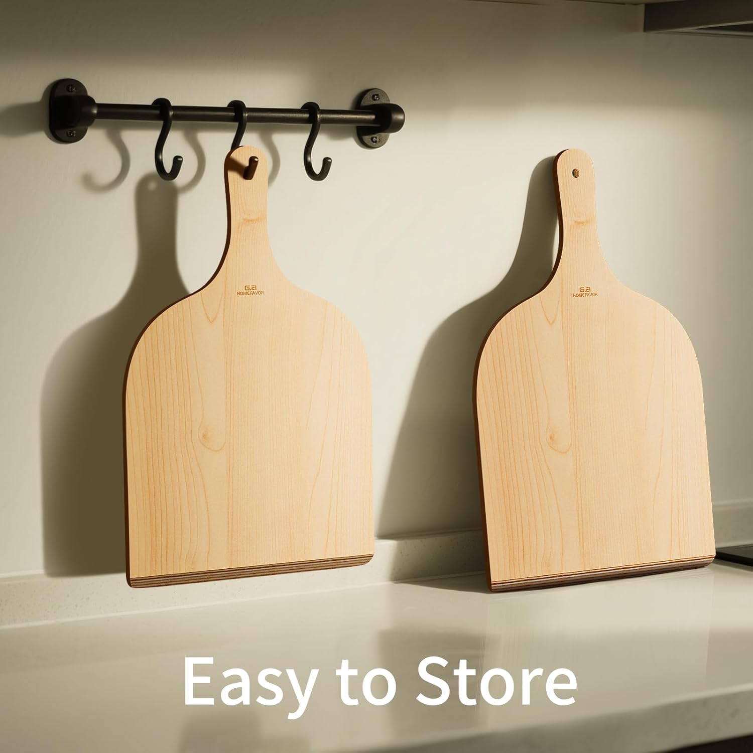 G.a HOMEFAVOR 2 Pack Wooden Pizza Peel - Pizza Paddle Spatula 12 inch with Wood Handle, Oven Accessory for Pizza Making, Large Cutting Board for Transferring Pizza - Culinary Roots