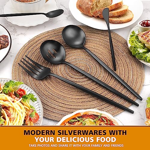 5pcs Matte Black Serving Set