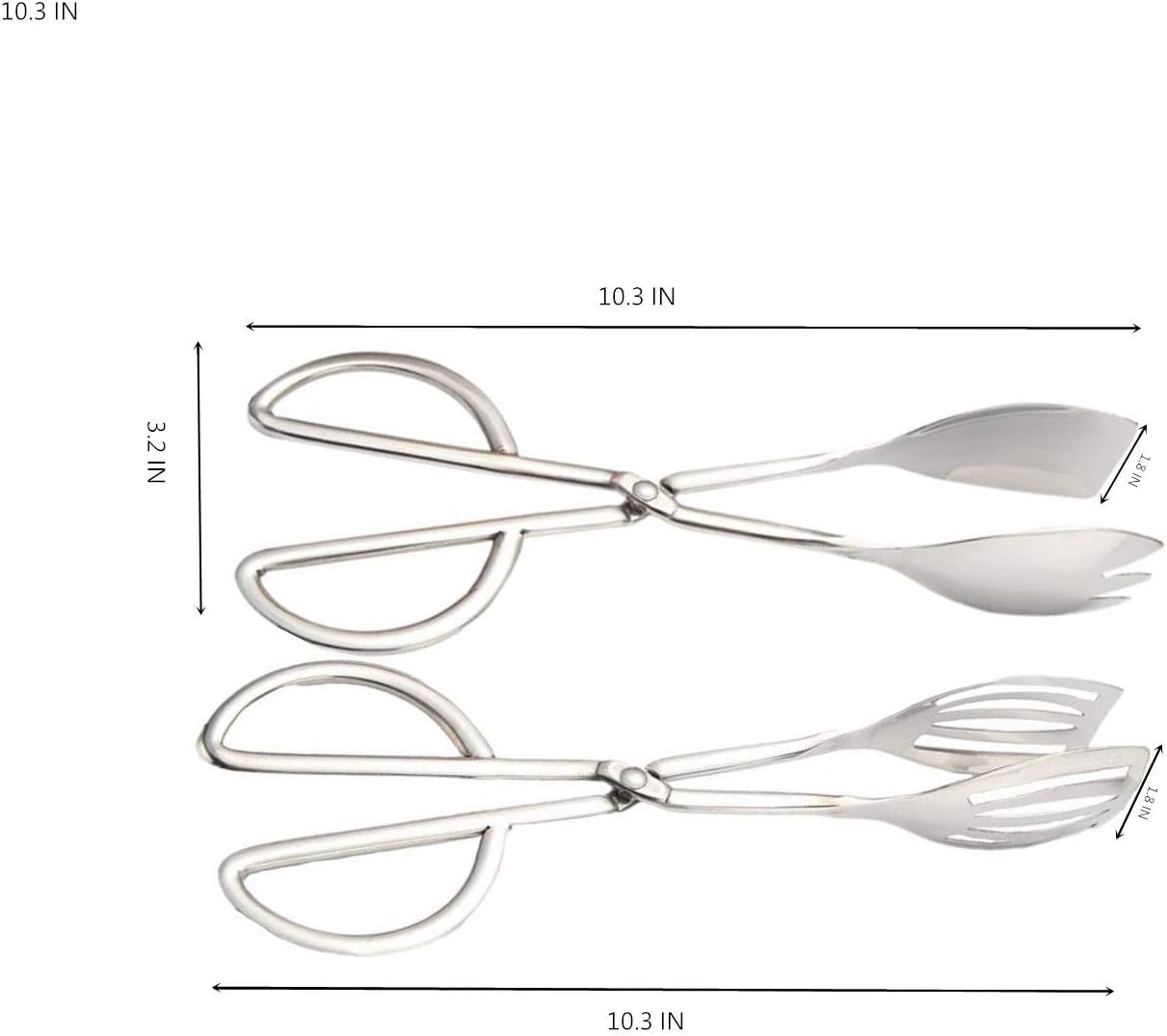Stainless Steel Buffet Tongs - Set of 2, 10.3' - Culinary Roots