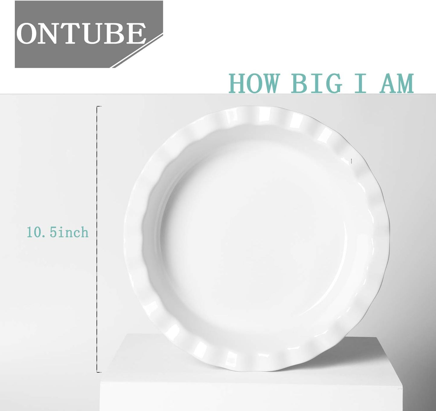 ONTUBE 10.5-Inch Deep Pie Pans 50oz, Ceramic Large Round Pie Tins for Baking, (White, 1 Pieces) - Culinary Roots