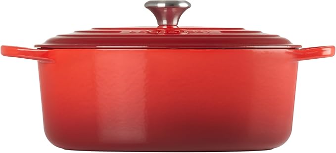 Le Creuset Enameled Cast Iron Signature Oval Dutch Oven, 6.75 qt., Cerise