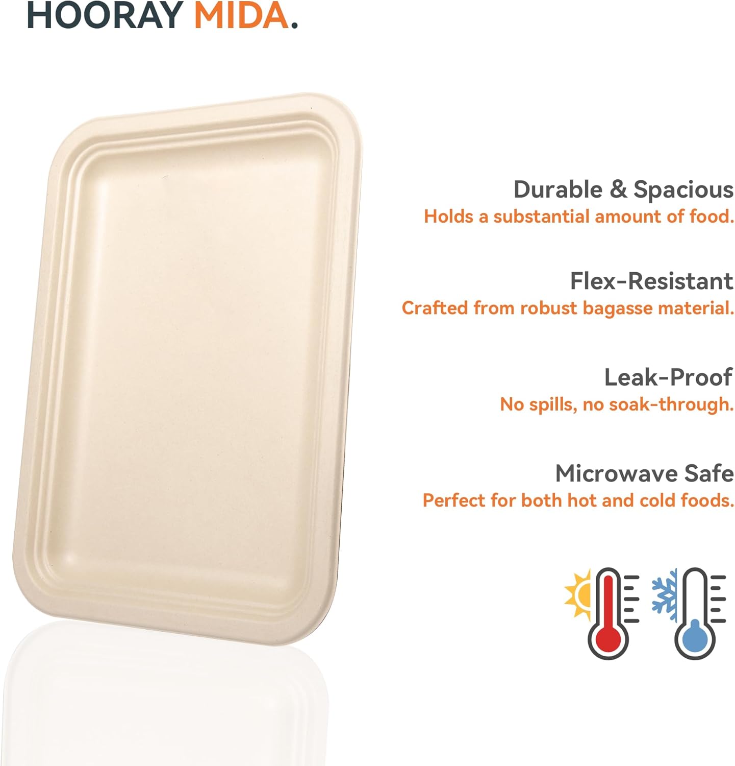 100 Pack 14 Inch Disposable Paper Food Trays for Serving Food, 100% Compostable Heavy-Duty Party Platters, Large Paper Plates for Crawfish Boil Party Supplies, Lobster, Thanksgiving