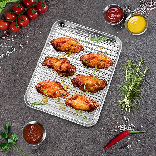 9 Inch Toaster Oven Pan Tray with Wire Rack