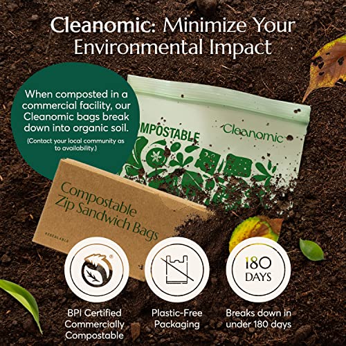 Compostable* Sandwich Size Food Storage Bags (25 Count)