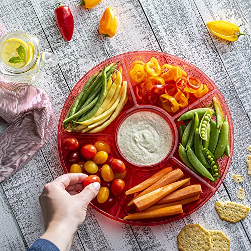 6 Sectional Round Plastic Serving Tray